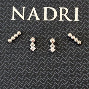 2 pairs of Petite silver colored studs - NWT